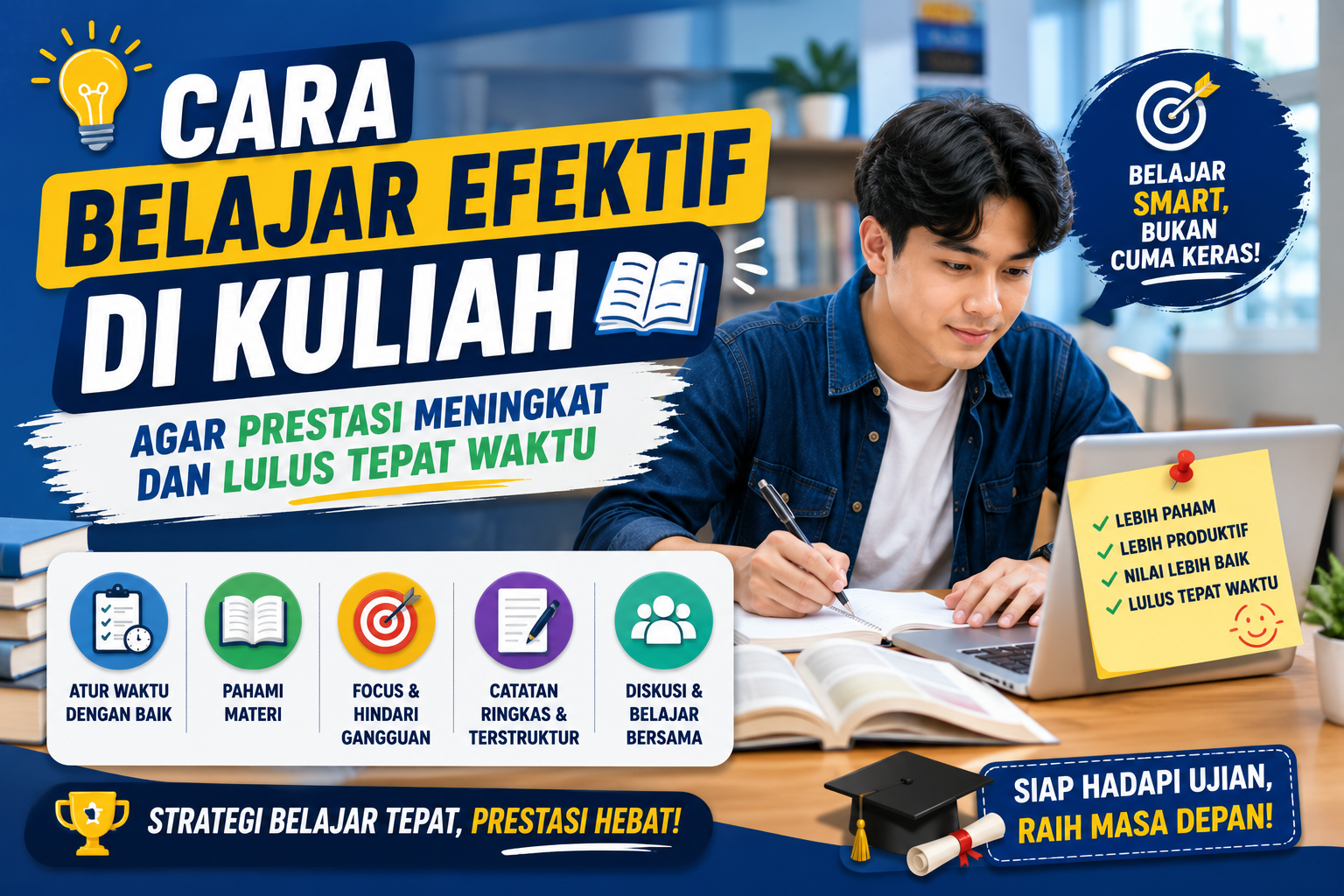 Cara Belajar Efektif di Kuliah agar Prestasi Meningkat dan Lulus Tepat Waktu