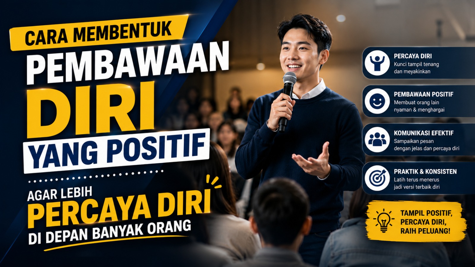 Cara Membentuk Pembawaan Diri yang Positif agar Lebih Percaya Diri di Depan Banyak Orang