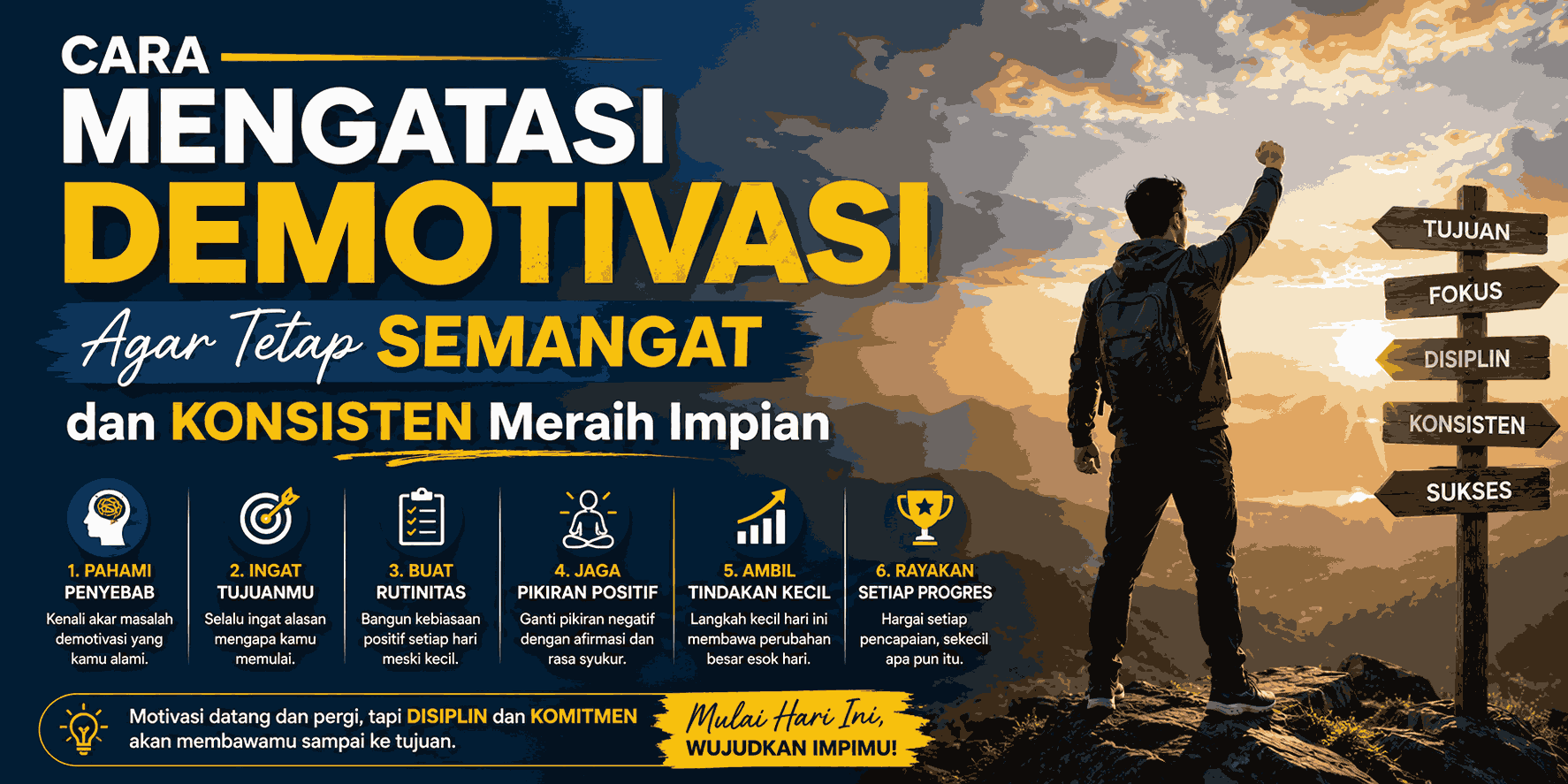 Cara Mengatasi Demotivasi Agar Tetap Semangat dan Terus Konsisten Meraih Impian