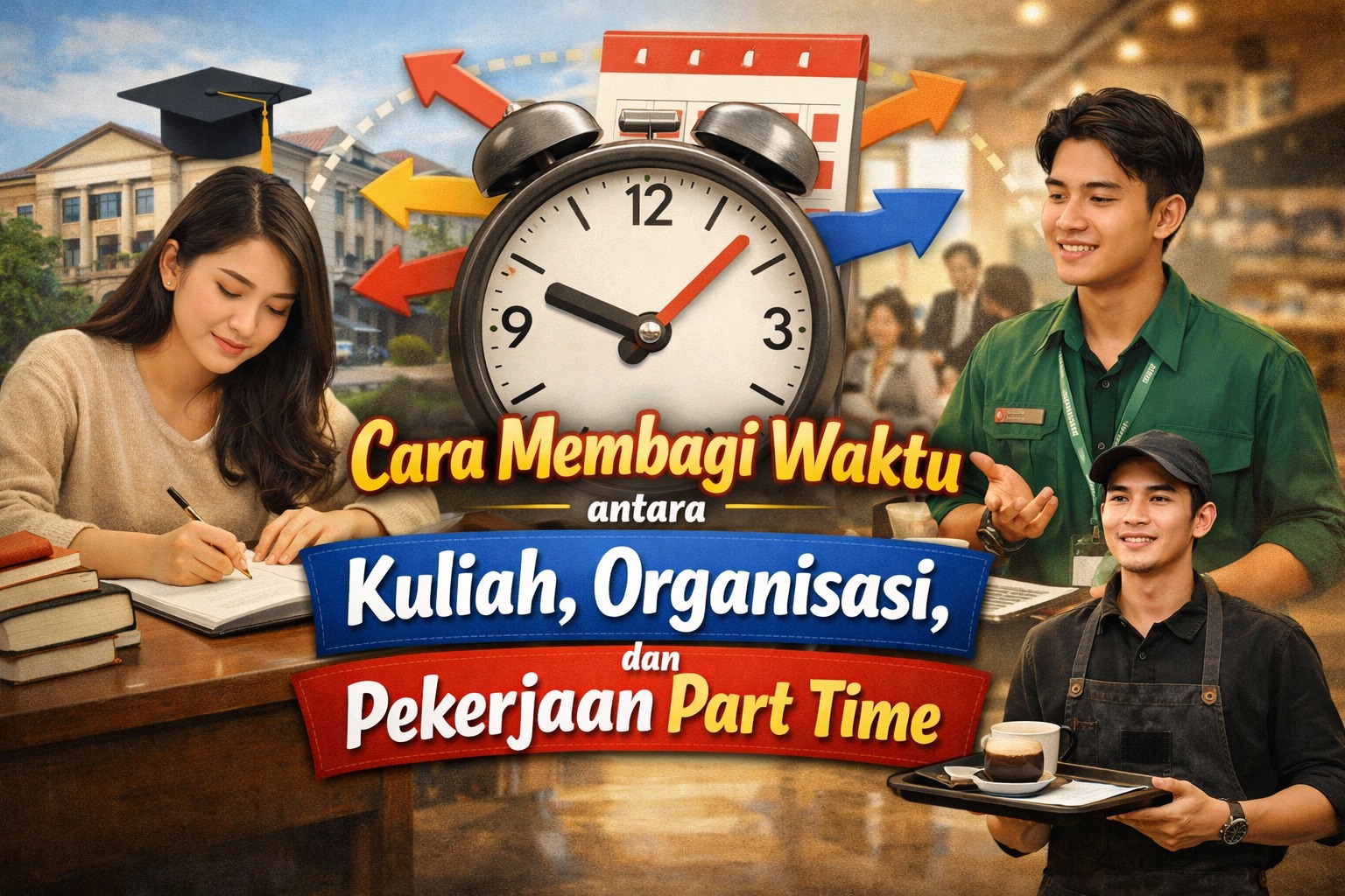  Cara Membagi Waktu antara Kuliah, Organisasi, dan Pekerjaan Part Time
