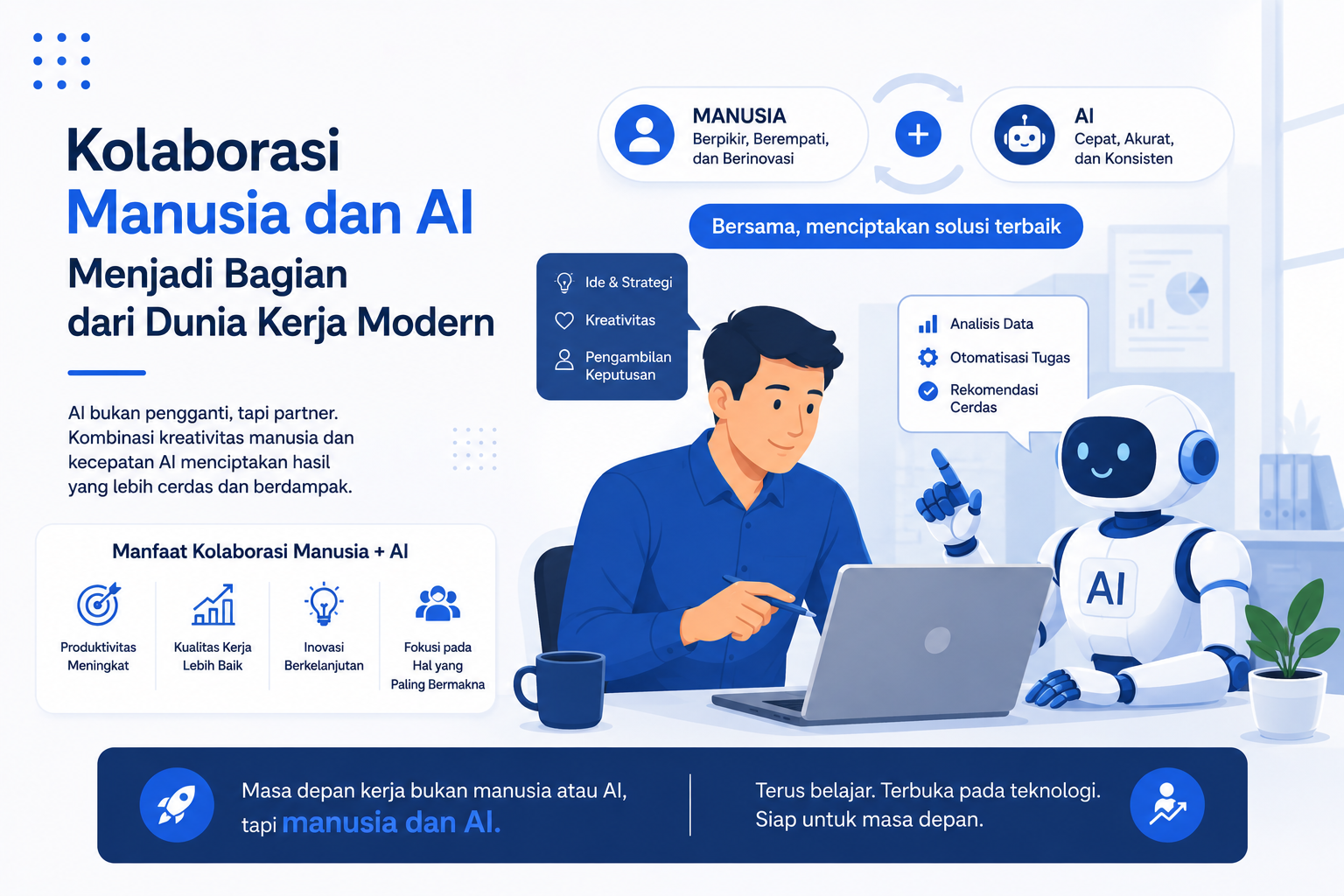Kolaborasi Manusia dan AI Menjadi Bagian dari Dunia Kerja Modern