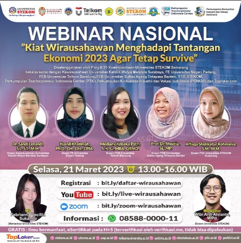 WEBINAR NASIONAL Kiat Wirausahawan Menghadapi Tantangan Ekonomi 2023 Agar Tetap Survive
