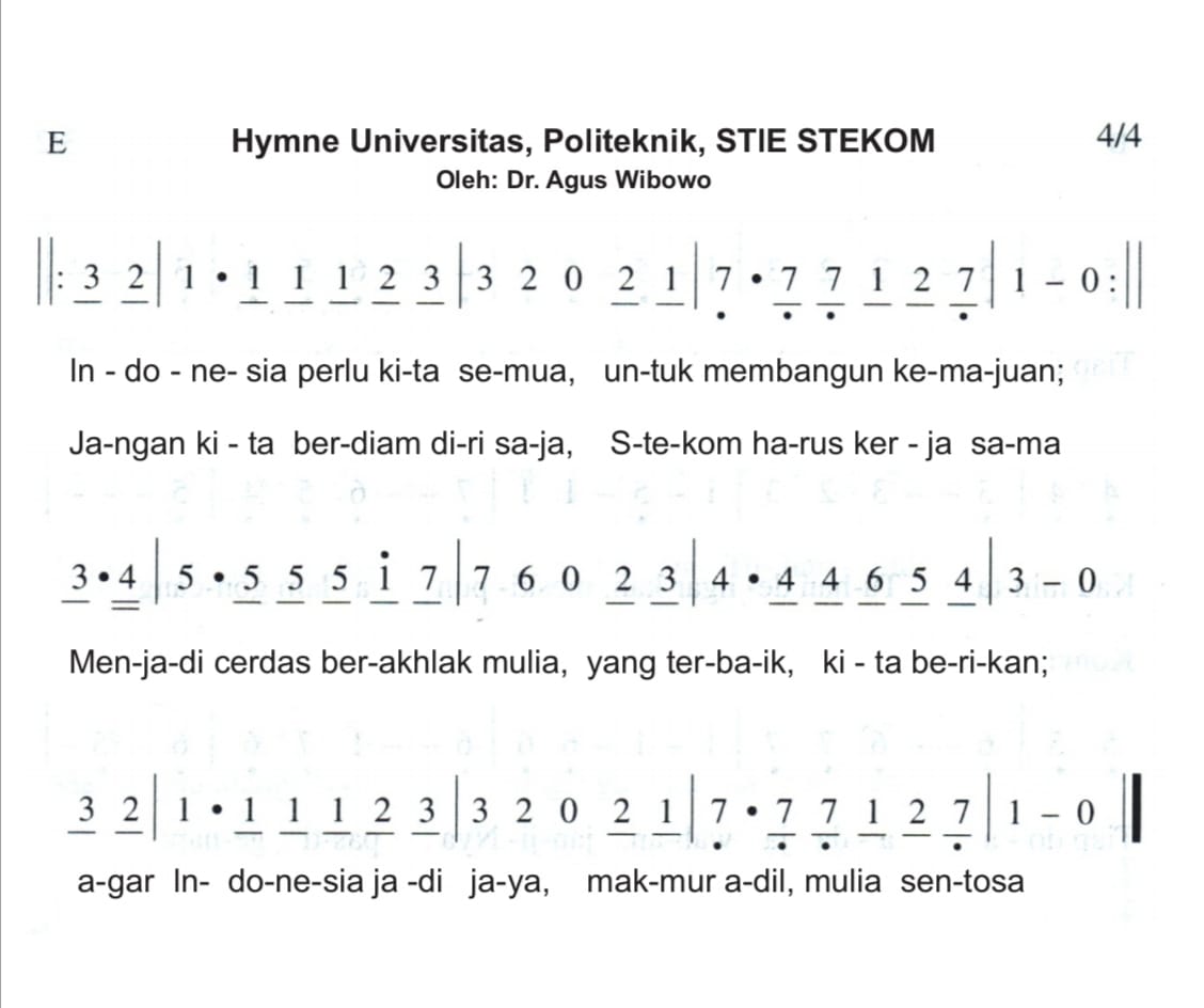 HYMNE Universitas STEKOM 2020 Ciptaan Dr. Agus Wibowo