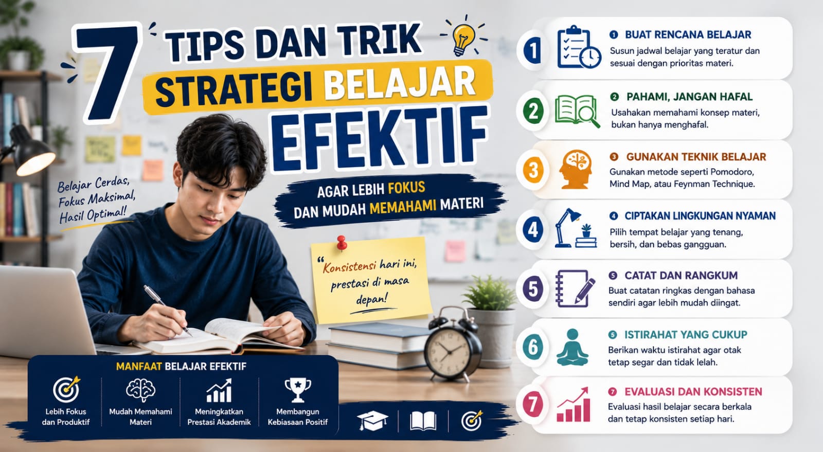 7 Tips Dan Trik Strategi Belajar Efektif Agar Lebih Fokus Dan Mudah Memahami Materi?
