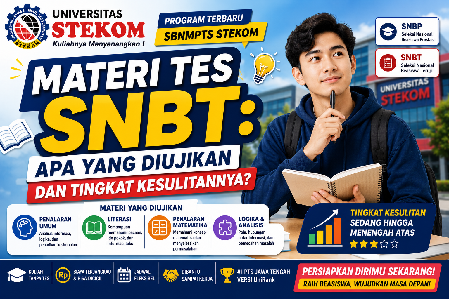 Materi Tes SNBT Apa yang Diujikan dan Tingkat Kesulitannya