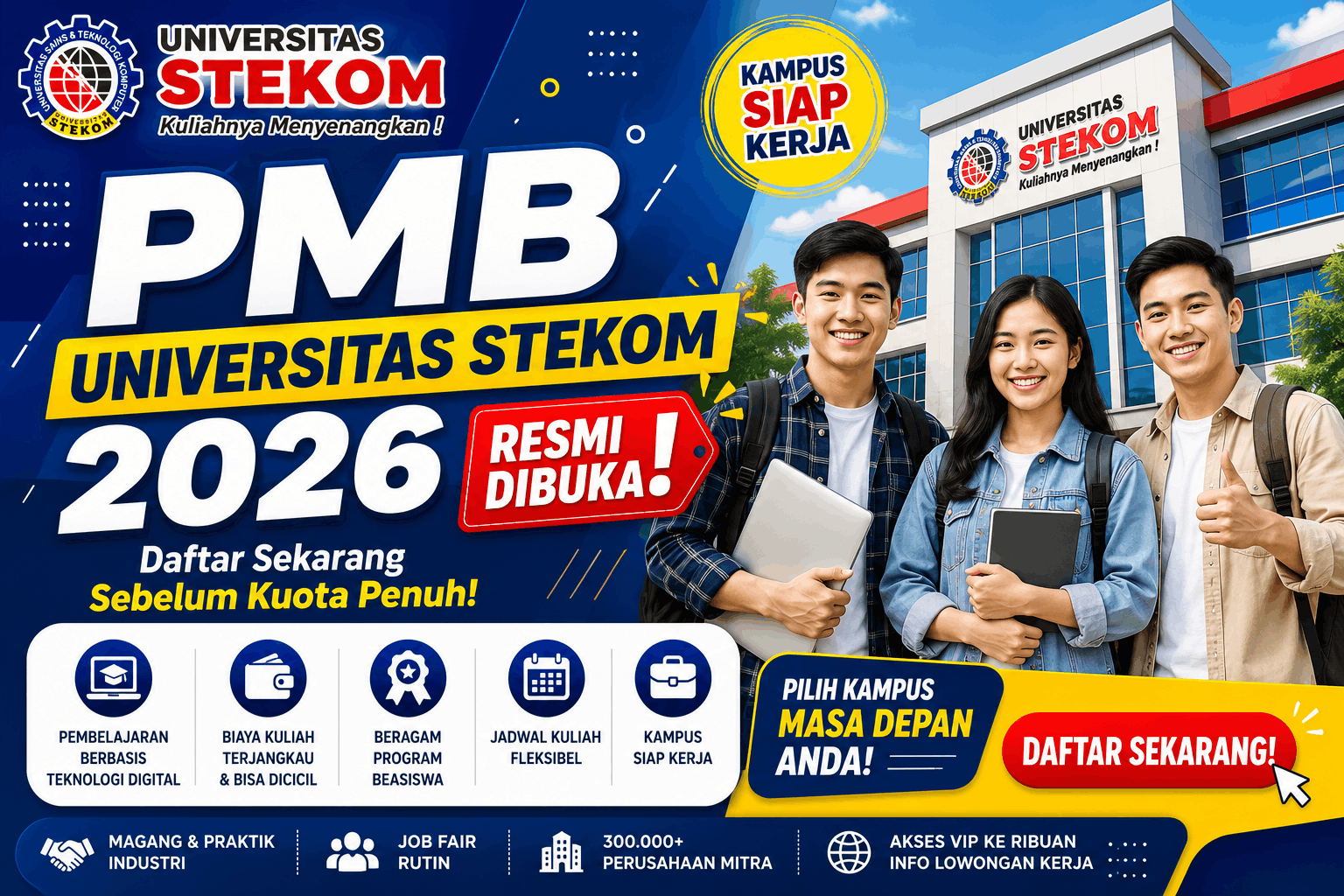 PMB UNIVERSITAS STEKOM 2026 Resmi Dibuka, Daftar Sekarang Sebelum Kuota Penuh
