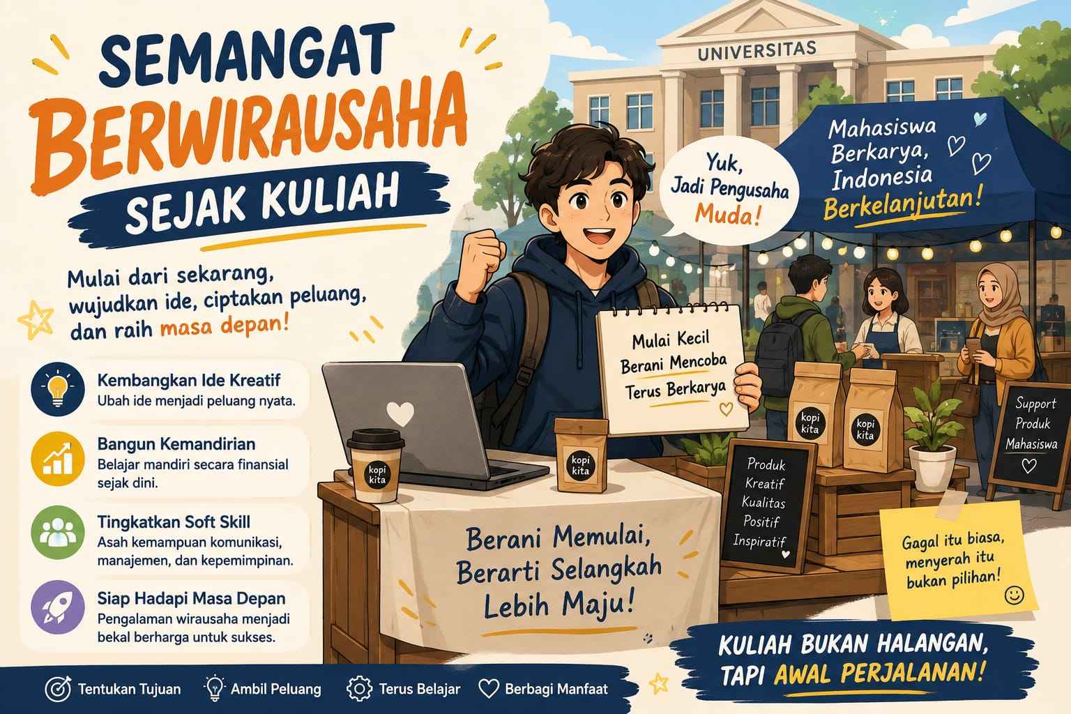 Bagaimana Cara Menumbuhkan Semangat Berwirausaha Sejak Masih Kuliah?