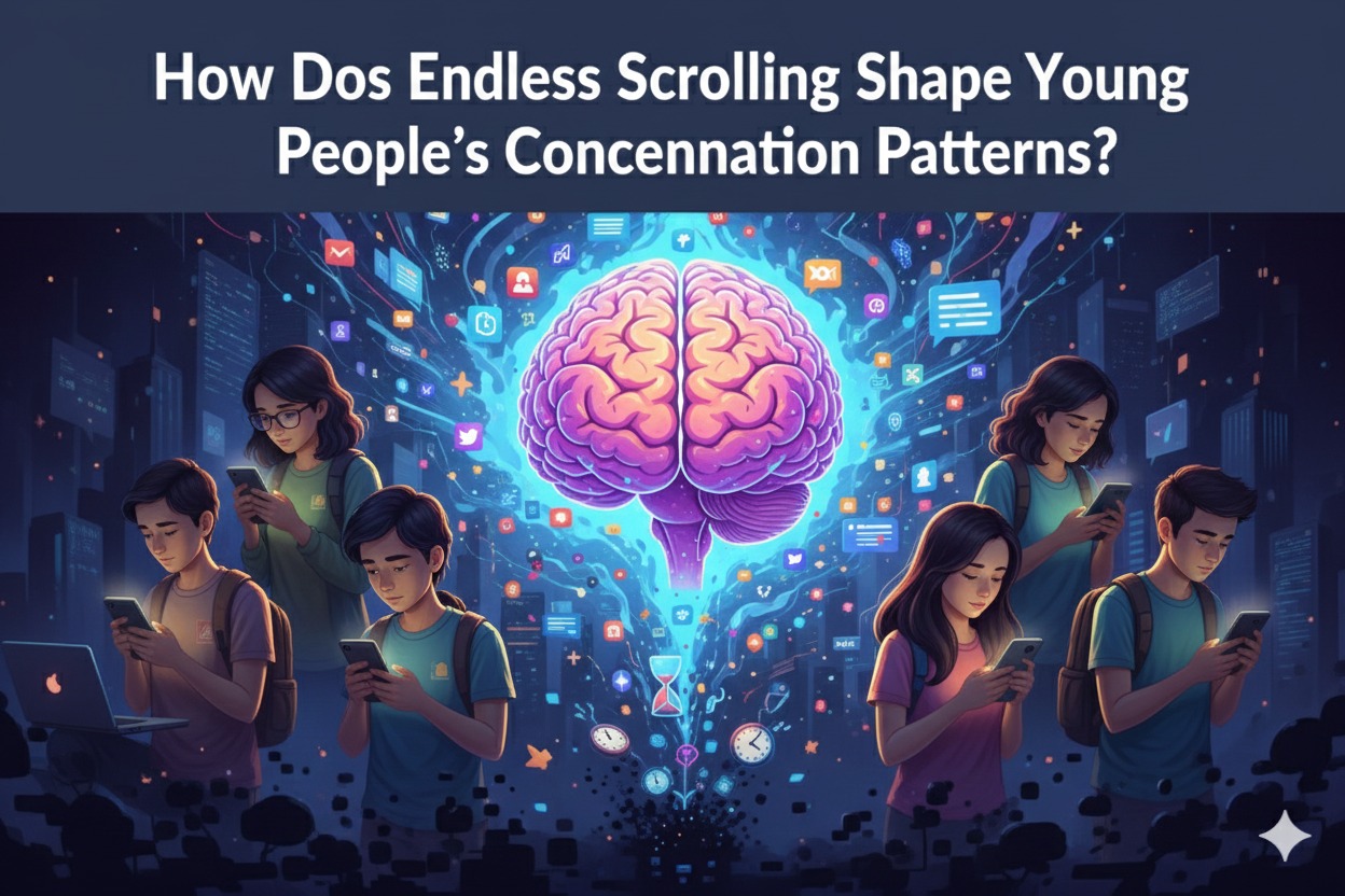 How Does Endless Scrolling Shape Young People's Concentration Patterns?