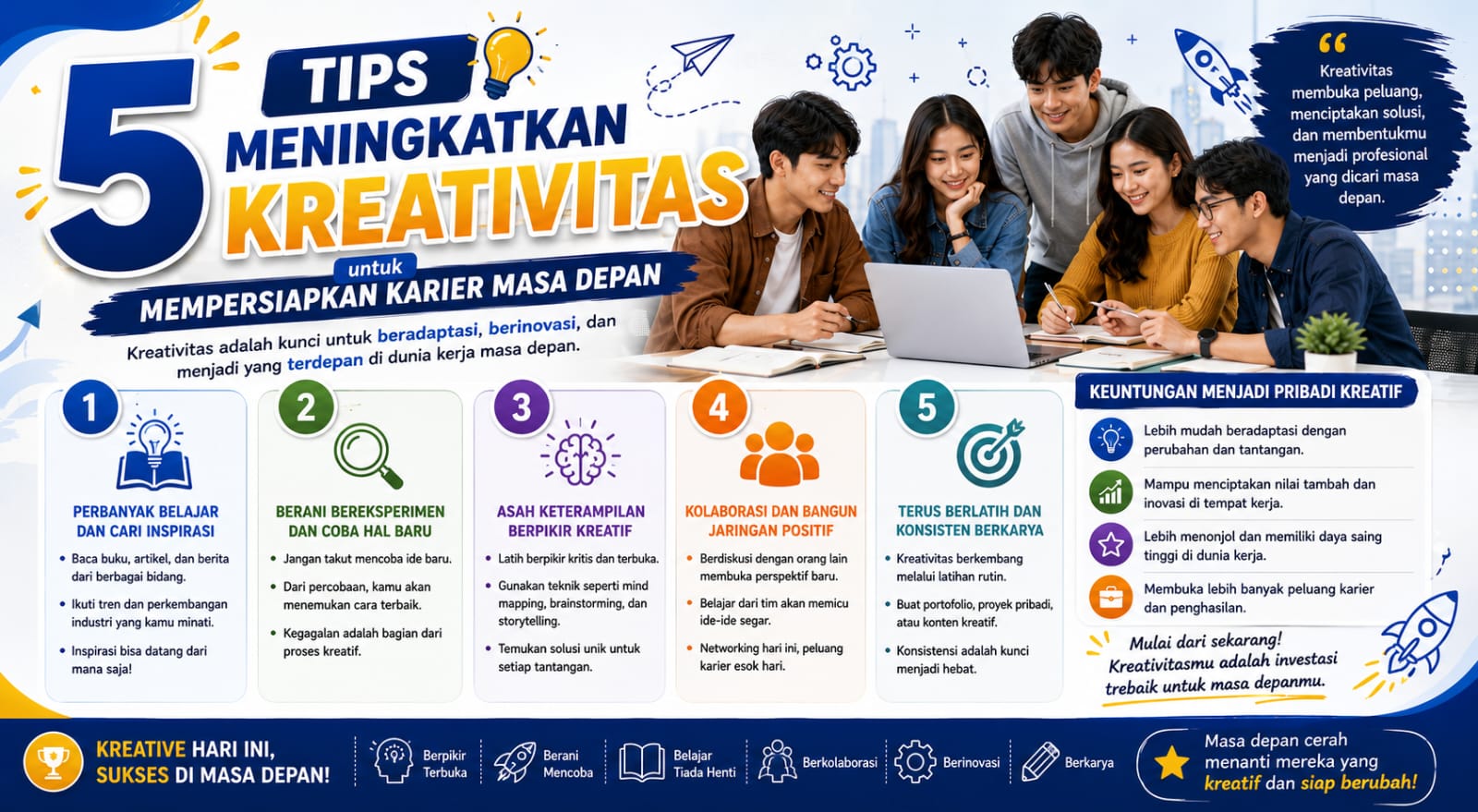 5 Tips Meningkatkan Kreativitas untuk Mempersiapkan Karier Masa Depan