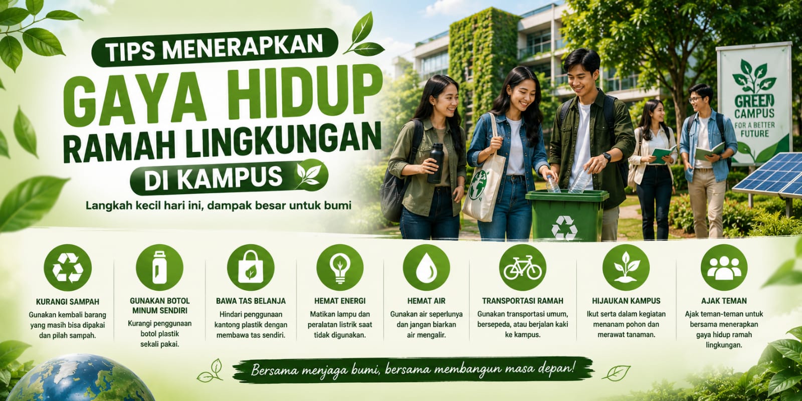 Tips Menerapkan Gaya Hidup Ramah Lingkungan di Kampus