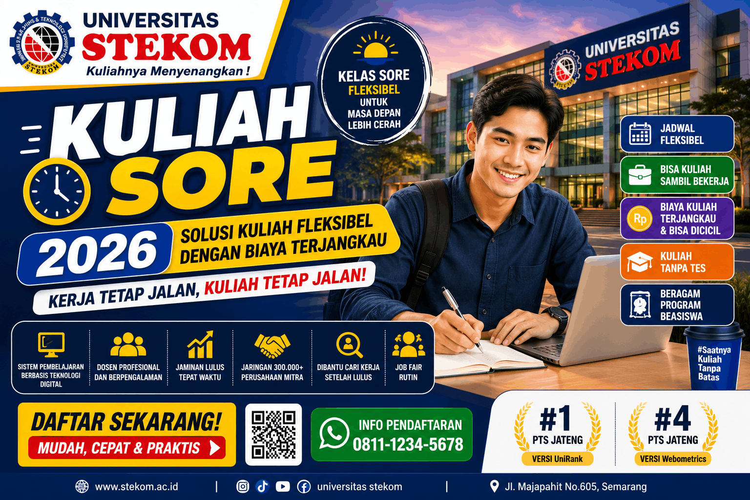 Kuliah Sore 2026 Solusi Kuliah Fleksibel dengan Biaya Terjangkau di UNIVERSITAS STEKOM