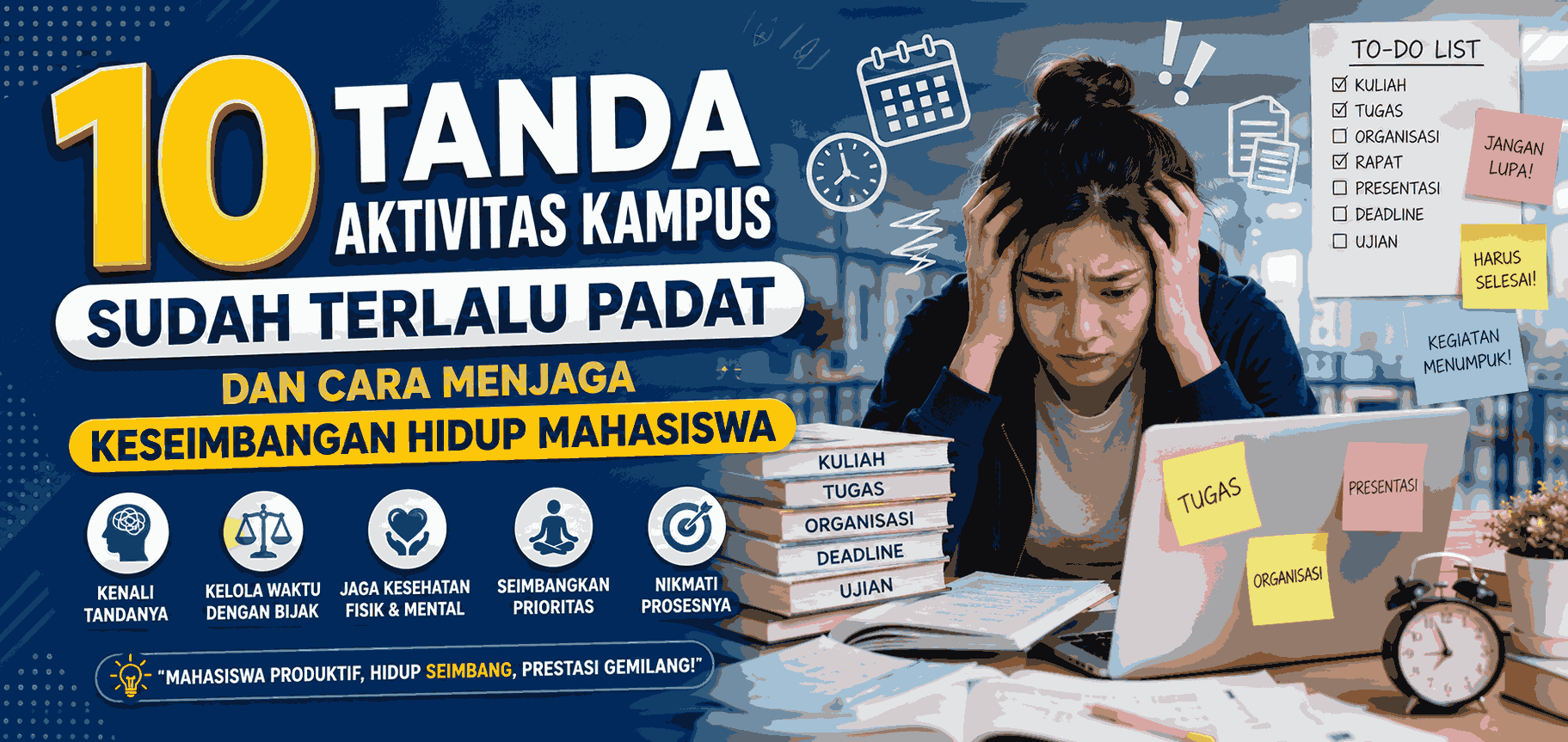 10 Tanda Aktivitas Kampus Sudah Terlalu Padat dan Cara Menjaga Keseimbangan Hidup Mahasiswa