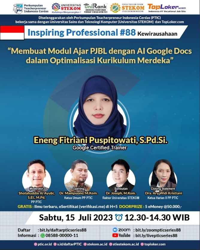 INSPIRING PROFESSIONAL Membuat Modul Ajar PJBL dengan AI Google Docs dalam Optimalisasi Kurikulum Merdeka
