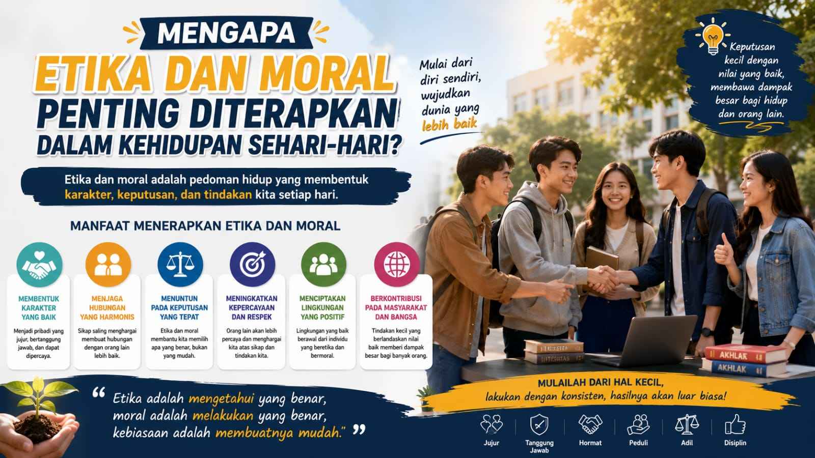 Mengapa etika dan moral penting diterapkan dalam kehidupan sehari-hari?