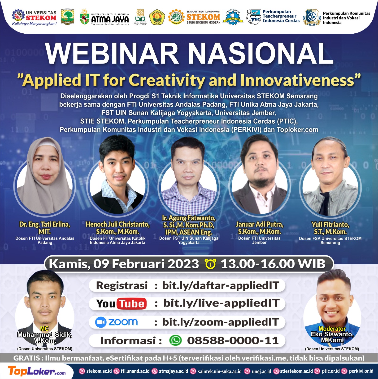 WEBINAR NASIONAL: ”Applied IT for Creativity and Inovativeness”