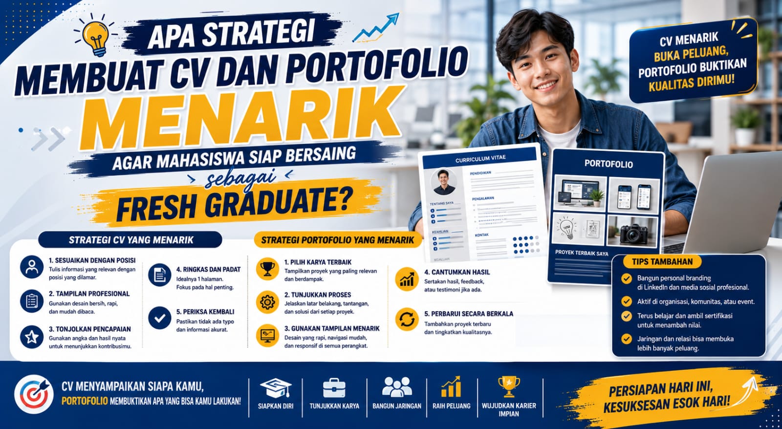 Apa Strategi Membuat CV dan Portofolio Menarik agar Mahasiswa Siap Bersaing sebagai Fresh Graduate?