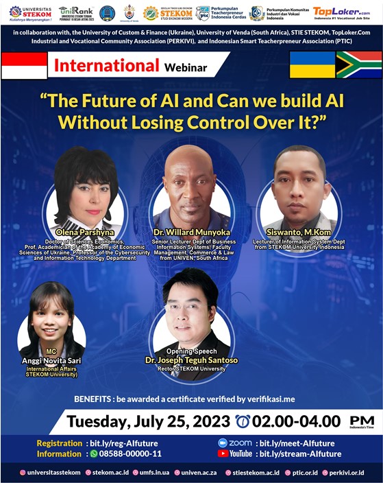 WEBINAR INTERNASIONAL The Future of AI and Can we build AI Without Losing Control Over It?