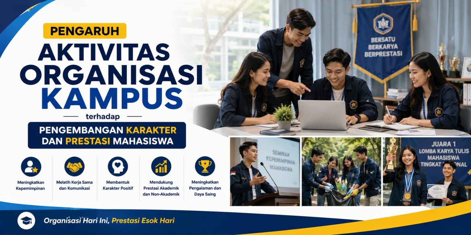 Pengaruh Aktivitas Organisasi Kampus terhadap Pengembangan Karakter dan Prestasi Mahasiswa