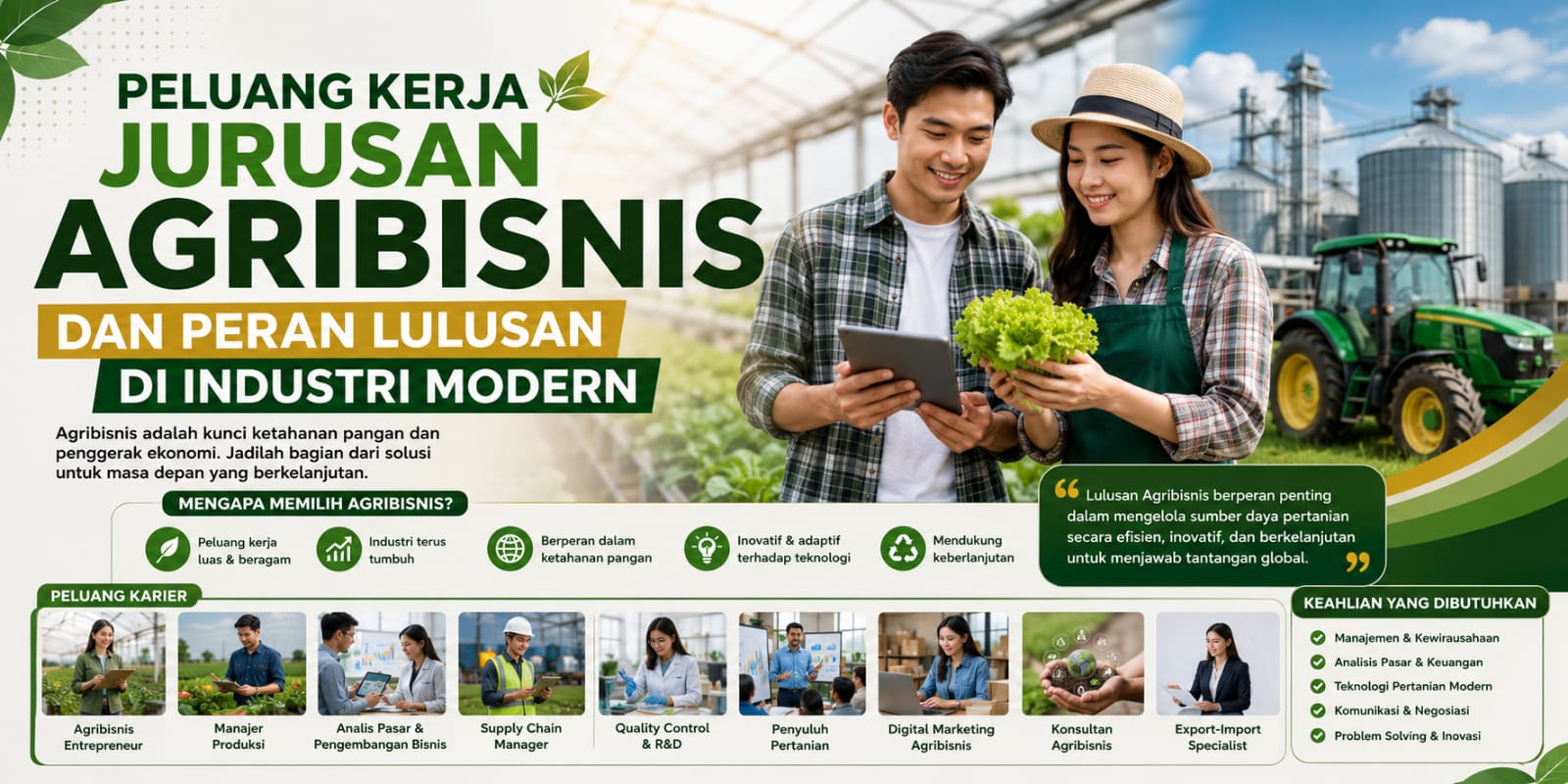 Peluang Kerja Jurusan Agribisnis Dan Peran Lulusan Di Industri Modern