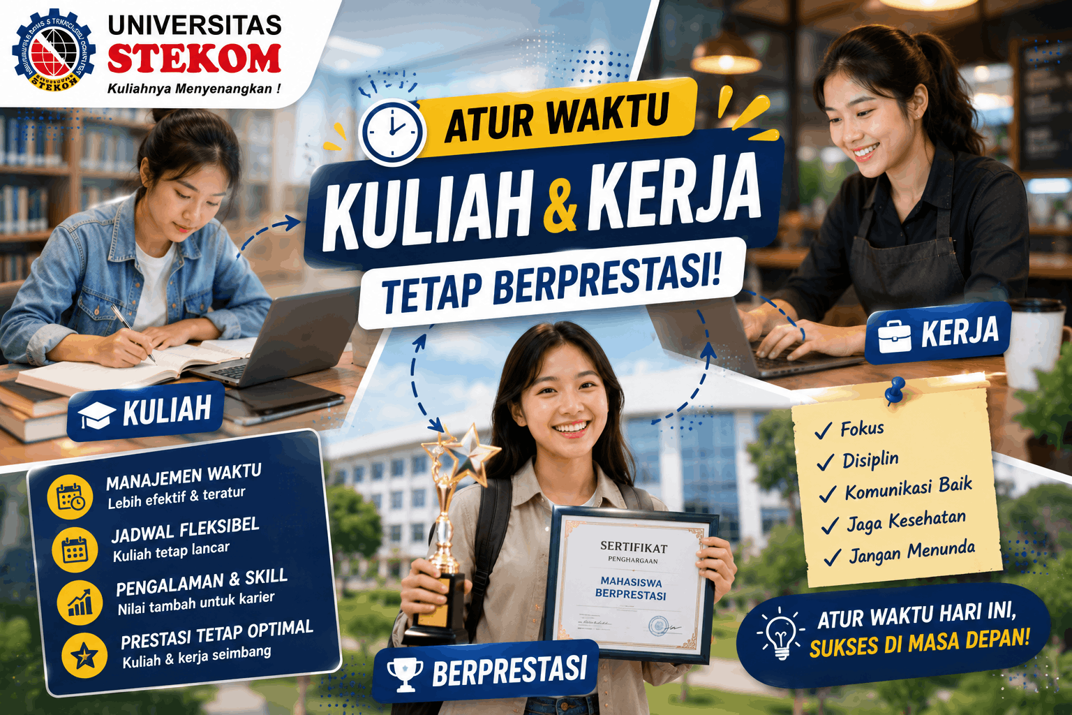 Cara Membagi Waktu antara Kuliah dan Kerja agar Tetap Berprestasi