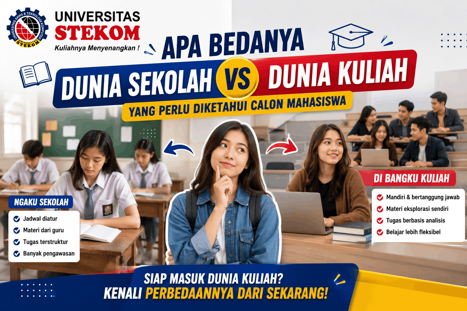 Apa Bedanya Dunia Sekolah dan Dunia Kuliah yang Perlu Diketahui Calon Mahasiswa