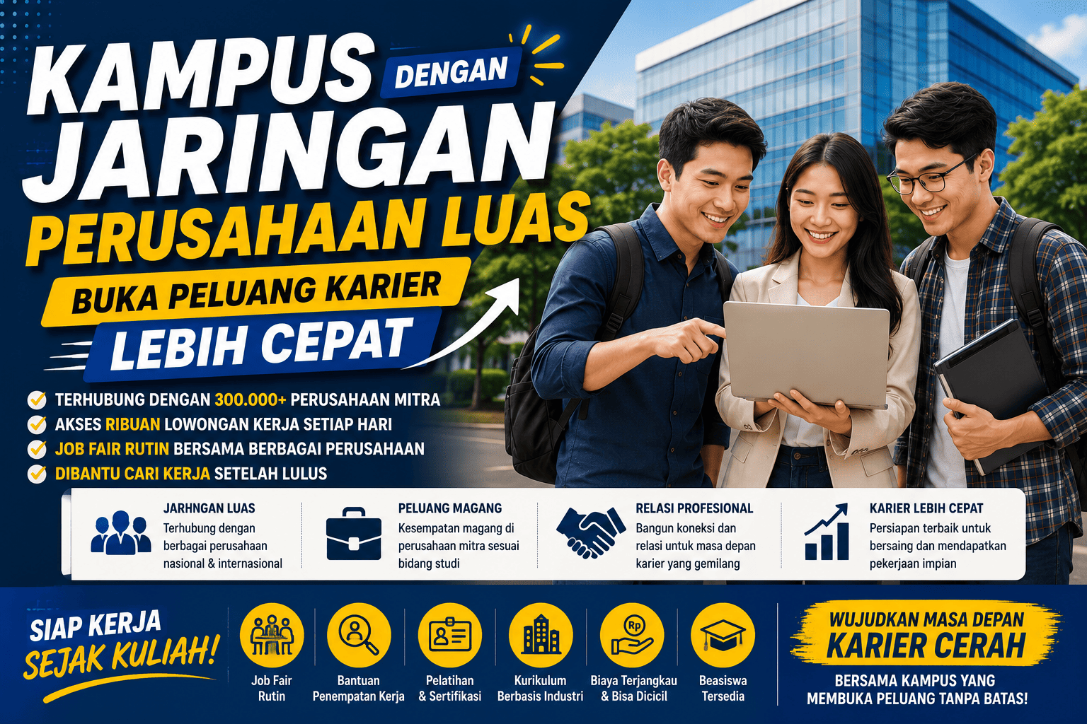 Kampus dengan Jaringan Perusahaan Luas Buka Peluang Karier Lebih Cepat