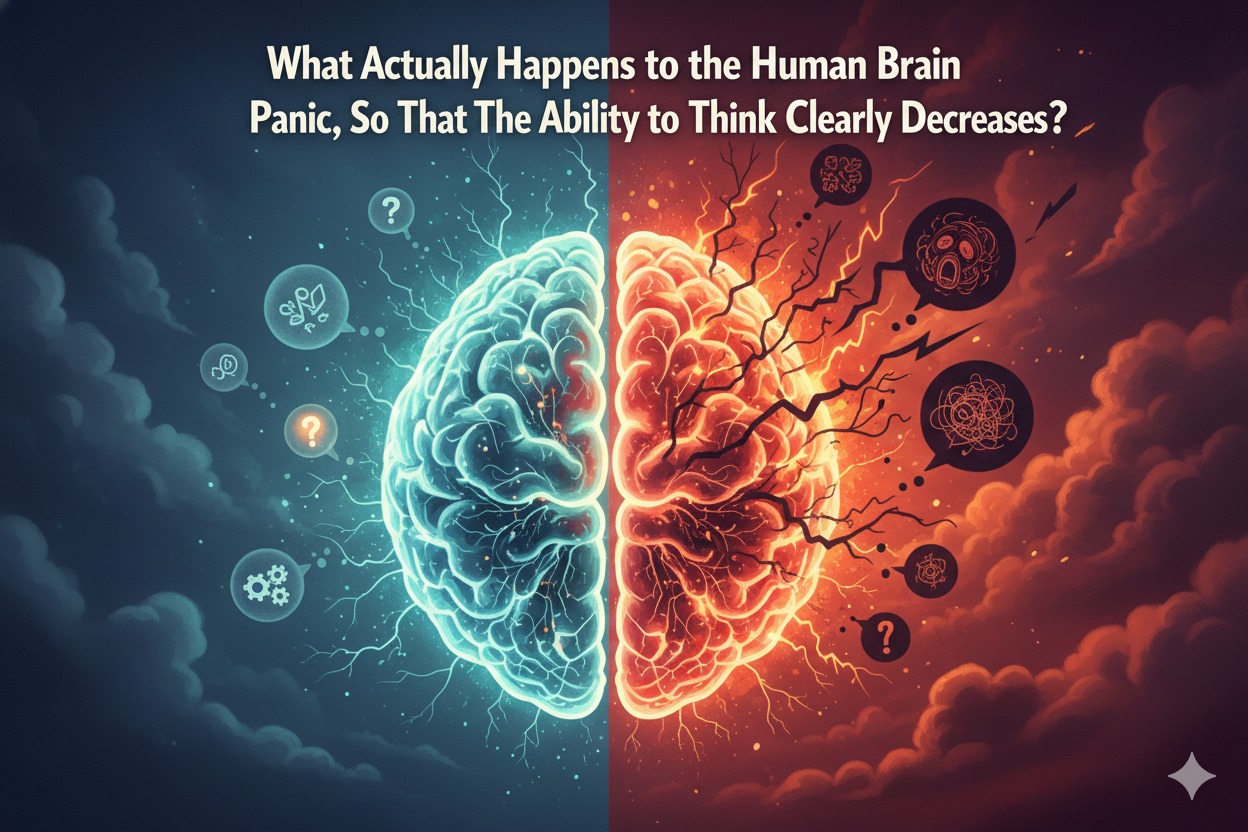 What Actually Happens to the Human Brain During Panic, So That the Ability to Think Clearly Decreases?