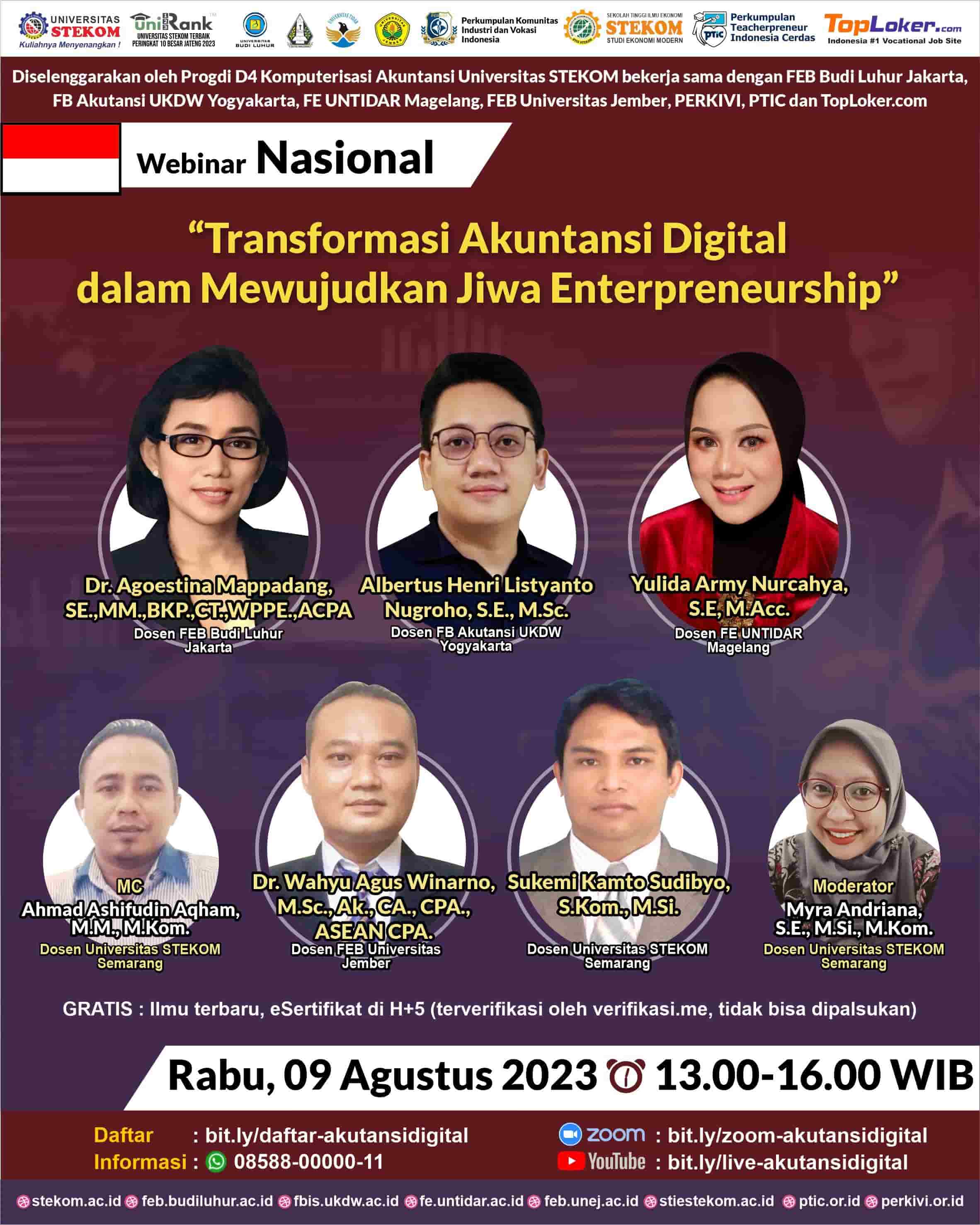 WEBINAR NASIONAL Transformasi Akuntansi Digital dalam Mewujudkan Jiwa Enterpreneurship