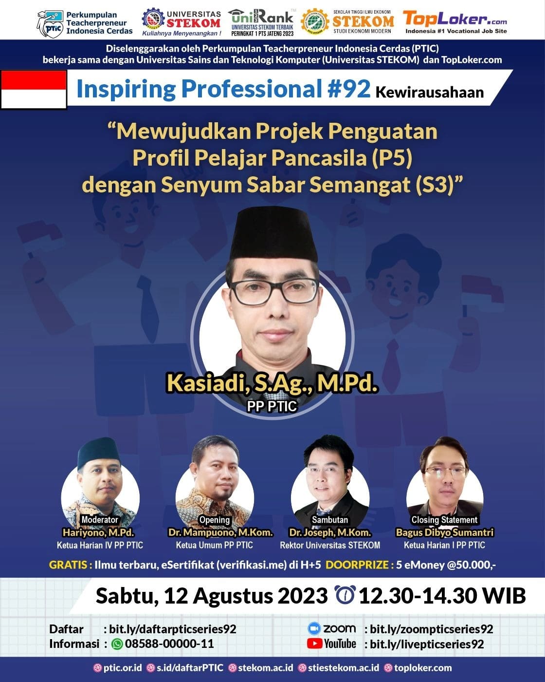 INSPIRING PROFESSIONAL Mewujudkan Projek Penguatan Profil Pelajar Pancasila (P5) dengan Senyum Sabar Semangat (S3)