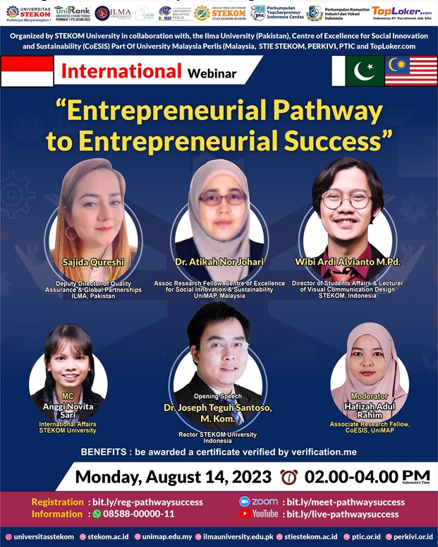 WEBINAR INTERNASIONAL Entrepreneurial Pathway to Entrepreneurial Success