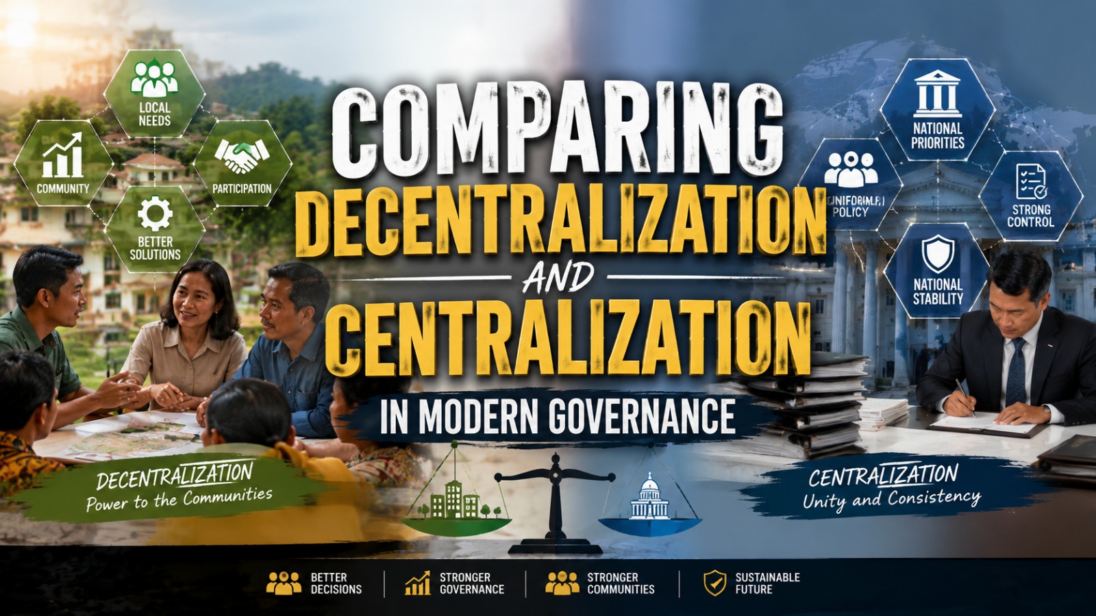 Comparing Decentralization and Centralization in Modern Governance