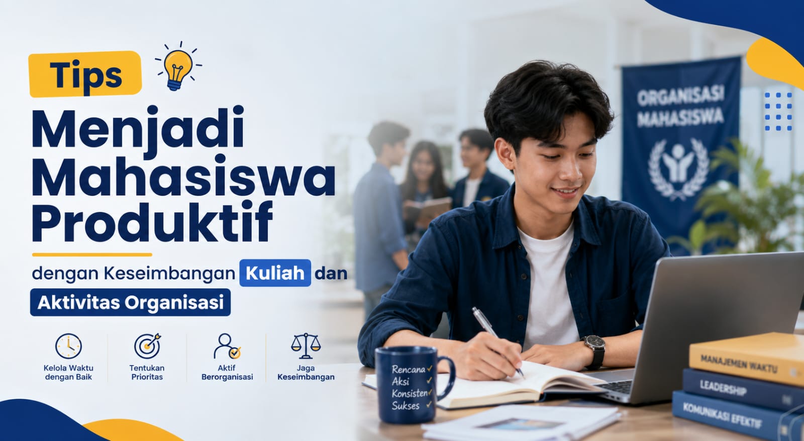 Tips Menjadi Mahasiswa Produktif Dengan Keseimbangan Kuliah Dan Aktivitas Organisasi