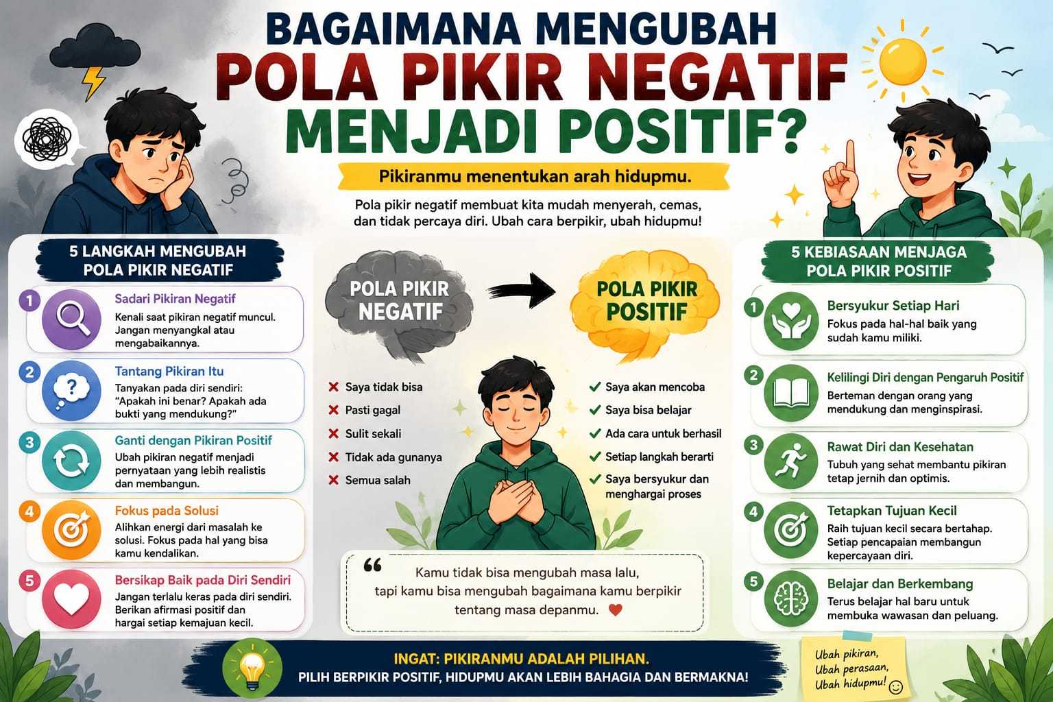 Bagaimana Mengubah Pola Pikir Negatif Menjadi Positif?