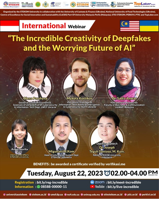WEBINAR INTERNASIONAL The Incredible Creativity of Deepfakes and the Worrying Future of AI