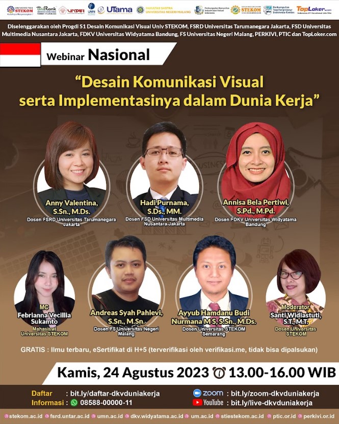 WEBINAR NASIONAL Desain Komunikasi Visual serta Implementasinya dalam Dunia Kerja