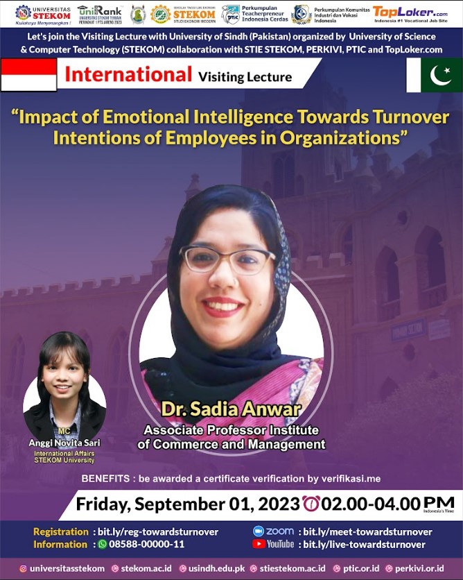 INTERNATIONAL VISITING LECTURE Impact og Emotional Intelligence Towards Turnover Intentions of Employess in Organizations
