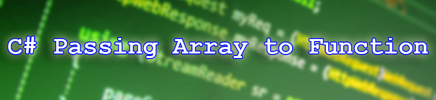 C# Passing Array to Function