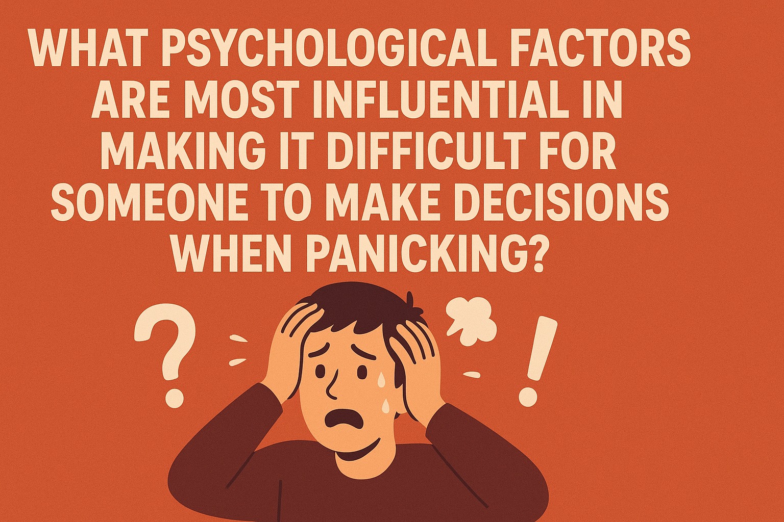 What Psychological Factors Are Most Influential in Making It Difficult for Someone to Make Decisions When Panicking?