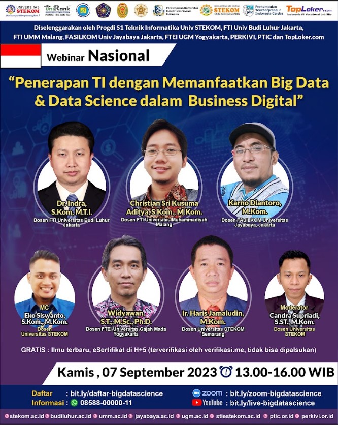 WEBINAR NASIONAL Penerapan TI dengan Memanfaatkan Big Data & Data Science dalam Business Digital