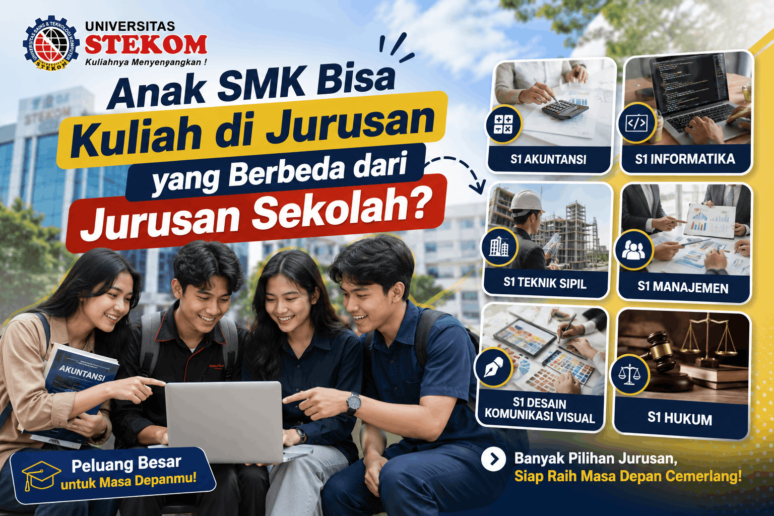 Anak SMK Bisa Kuliah di Jurusan yang Berbeda dari Jurusan Sekolah?