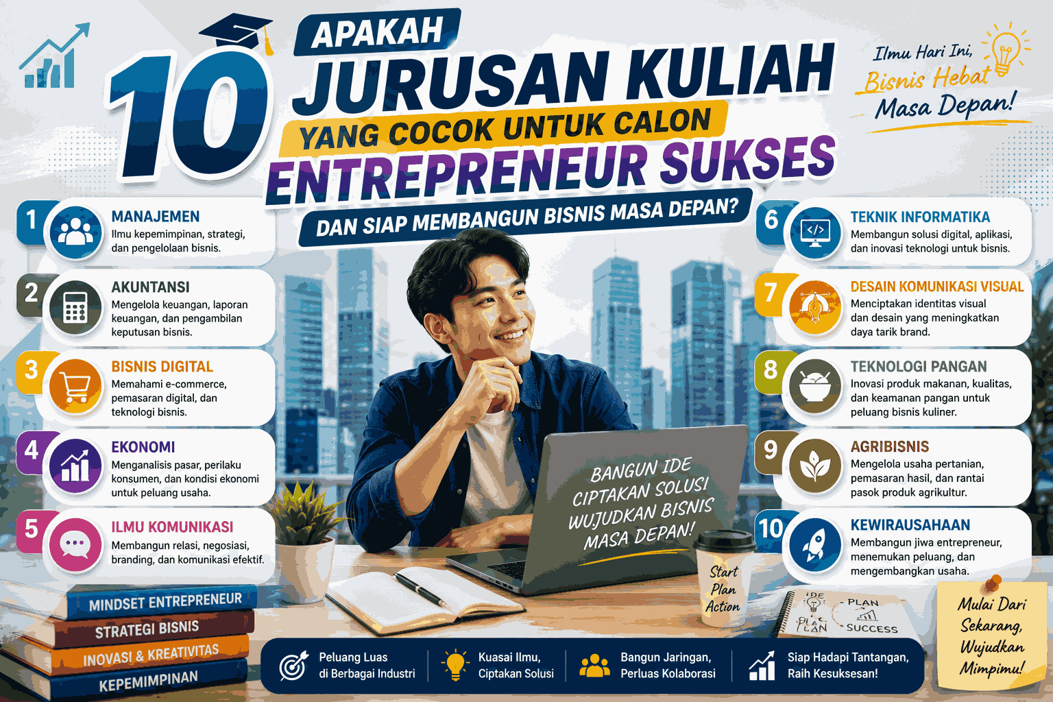 Apakah 10 Jurusan Kuliah yang Cocok untuk Calon Entrepreneur Sukses dan Siap Membangun Bisnis Masa Depan?