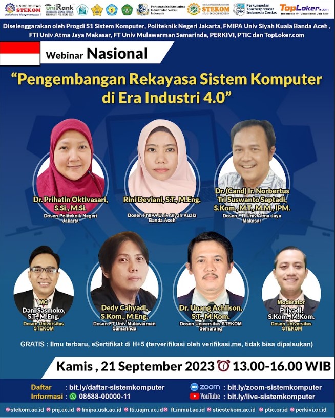 WEBINAR NASIONAL Pengembangan Rekayasa Sistem Komputer di Era Industri 4.0