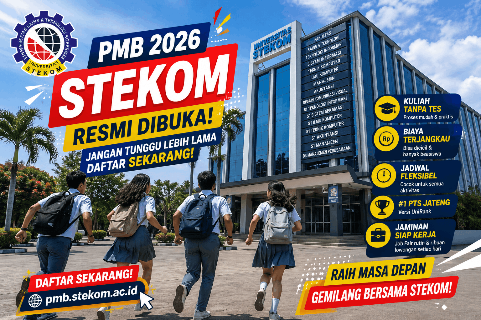 Pendaftaran Mahasiswa Baru Universitas STEKOM 2026 Sudah Dibuka