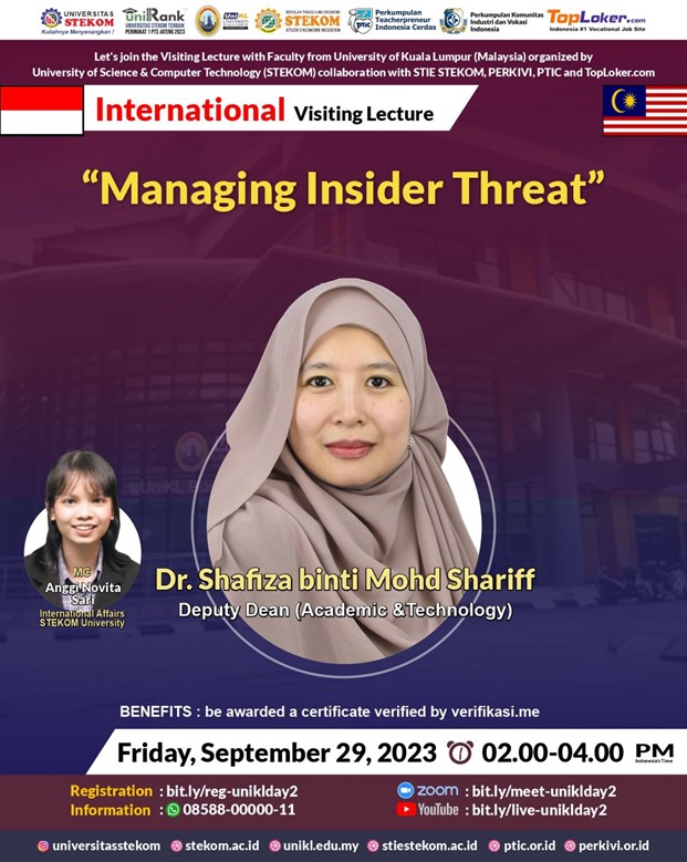 INTERNATIONAL VISITING LECTURE Managing Insider Threat