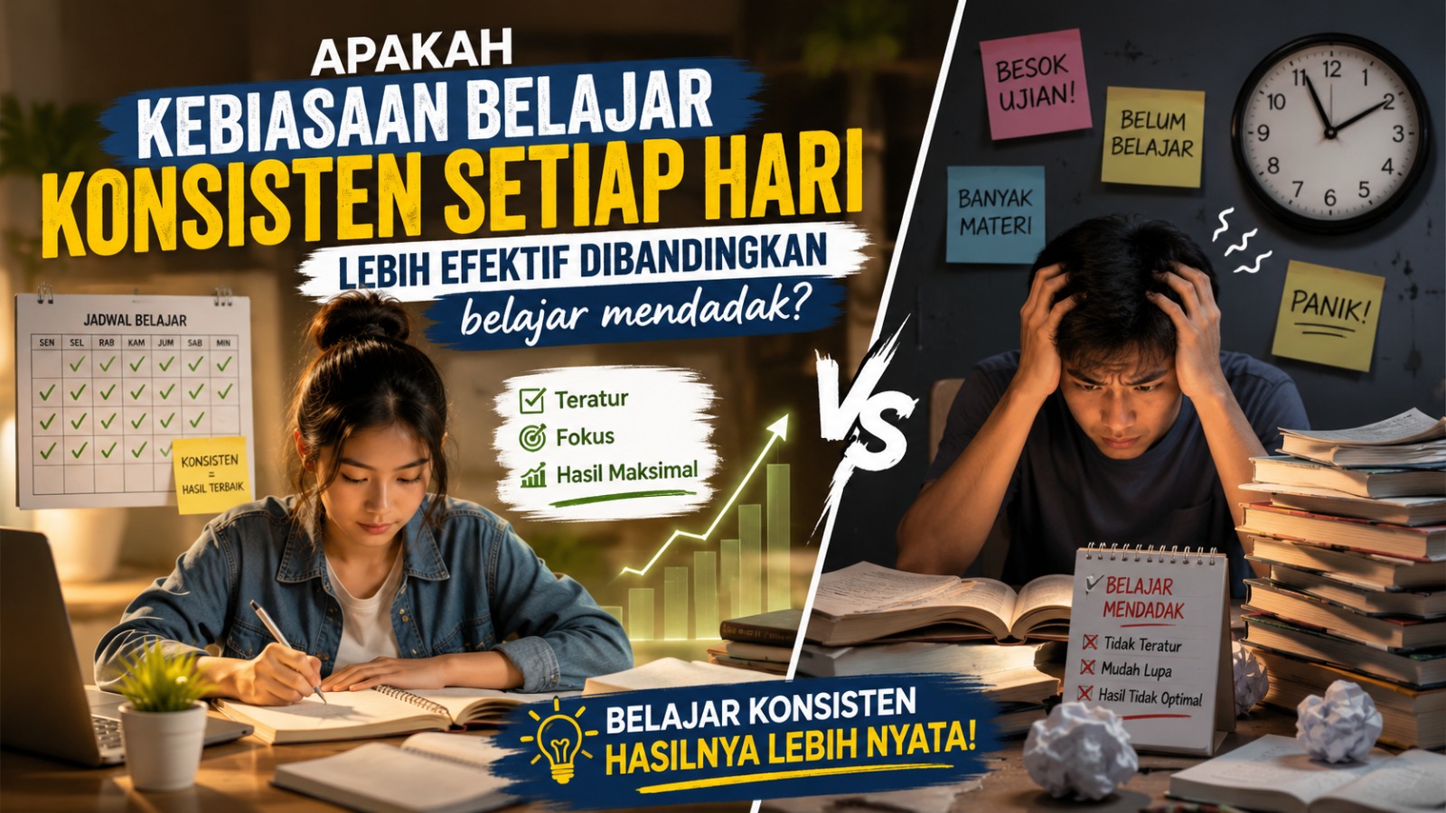Apakah Kebiasaan Belajar Konsisten Setiap Hari Lebih Efektif Dibandingkan Belajar Mendadak?