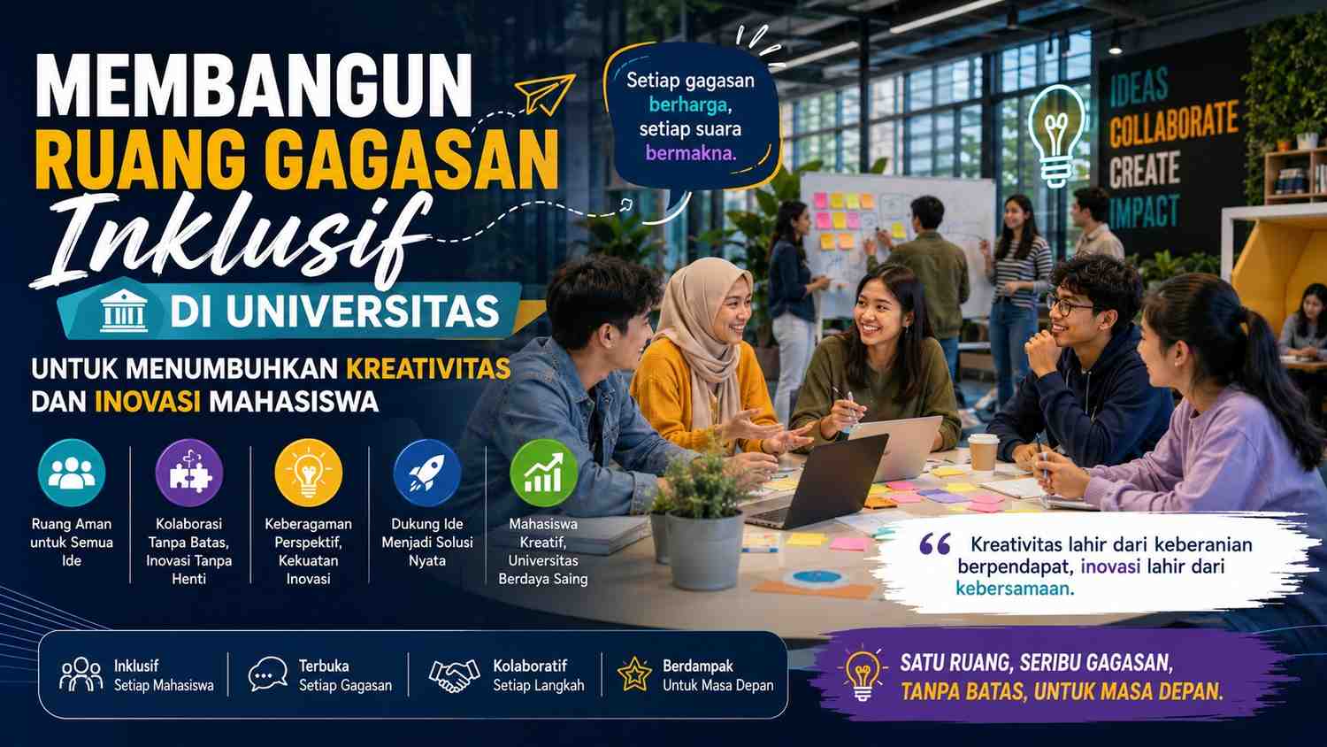 Membangun Ruang Gagasan Inklusif di Universitas untuk Menumbuhkan Kreativitas dan Inovasi Mahasiswa
