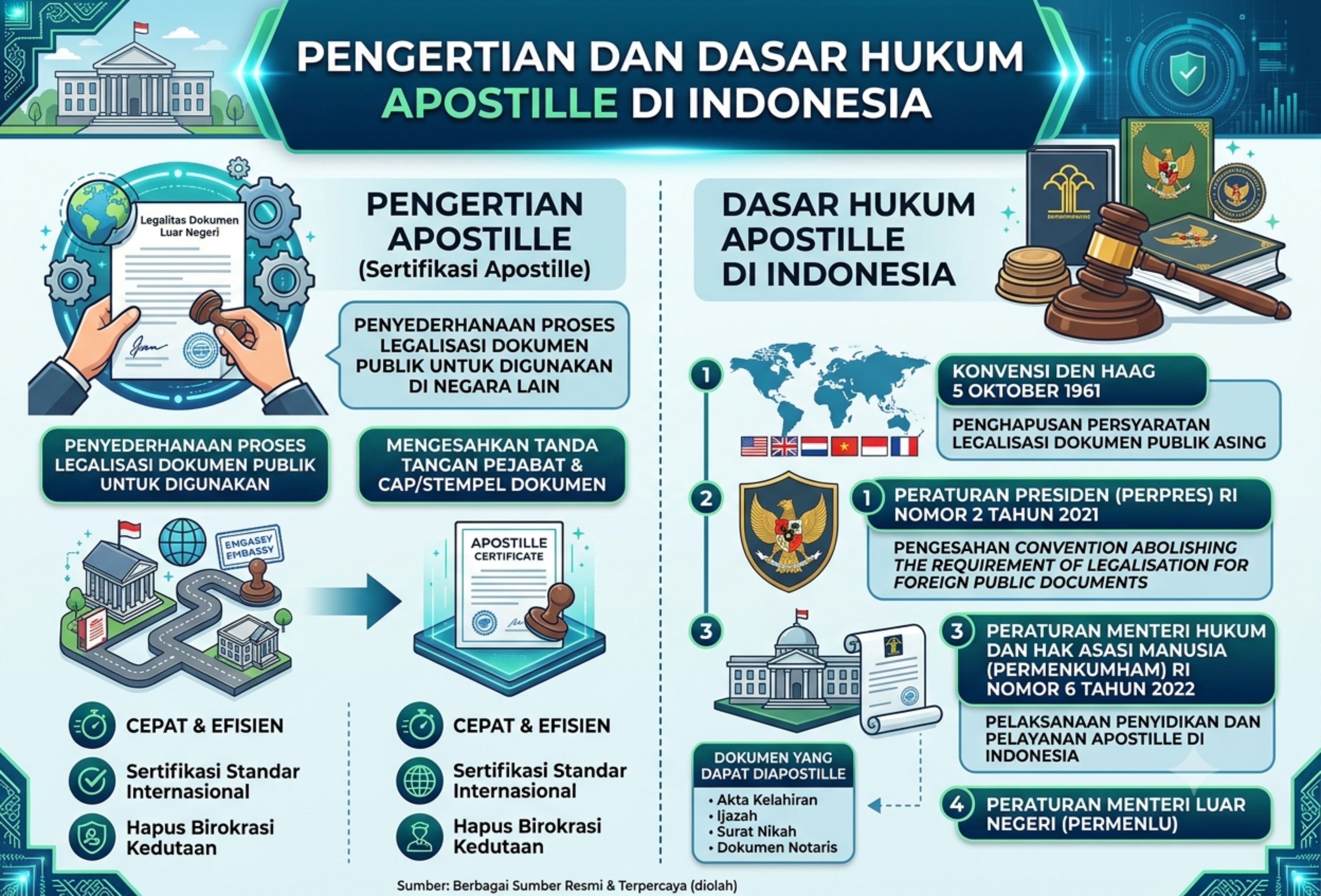 Pengertian dan Dasar Hukum Apostille di Indonesia