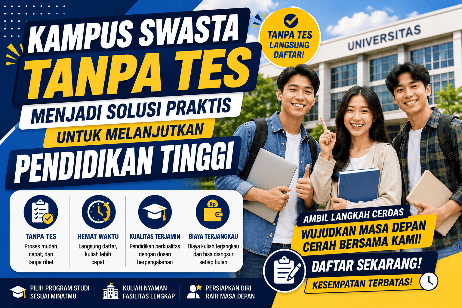 Kampus Swasta Tanpa Tes Menjadi Solusi Praktis untuk Melanjutkan Pendidikan Tinggi