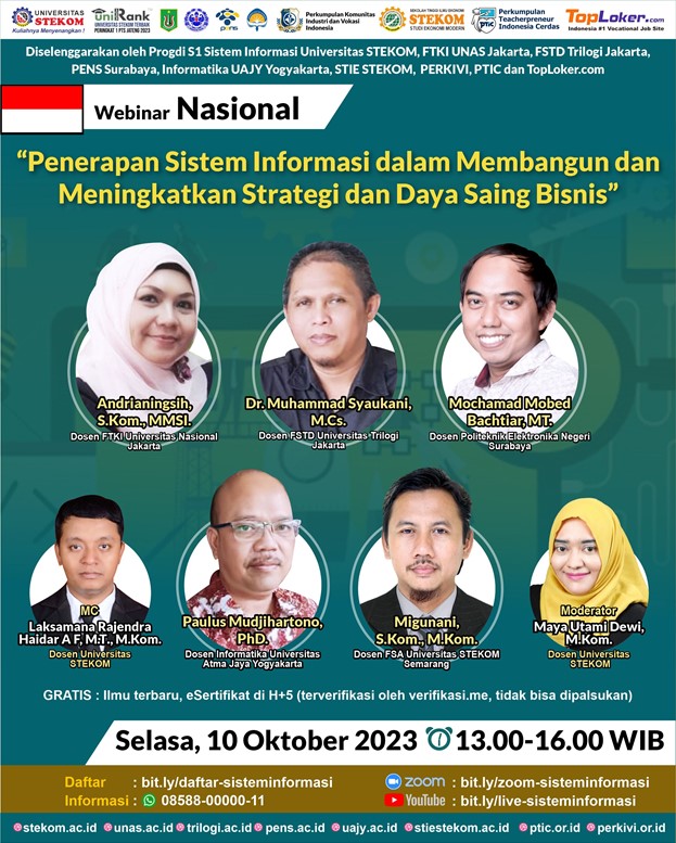 WEBINAR NASIONAL Penerapan Sistem Informasi dalam Membangun dan Meningkatkan Strategi dan Daya Saing Bisnis