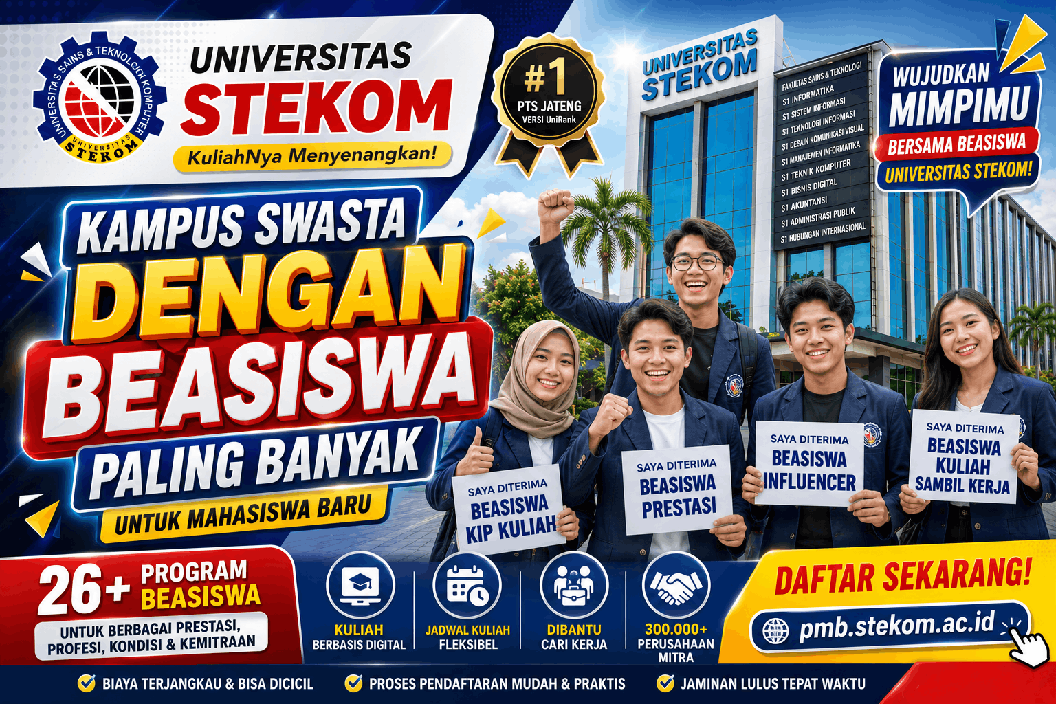 Kampus Swasta dengan Beasiswa Paling Banyak untuk Mahasiswa Baru
